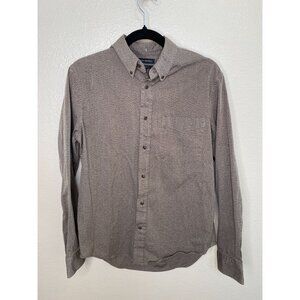 Banana Republic Mens Standard Fit Long Sleeve Button-Down Shirt M Brown Cotton